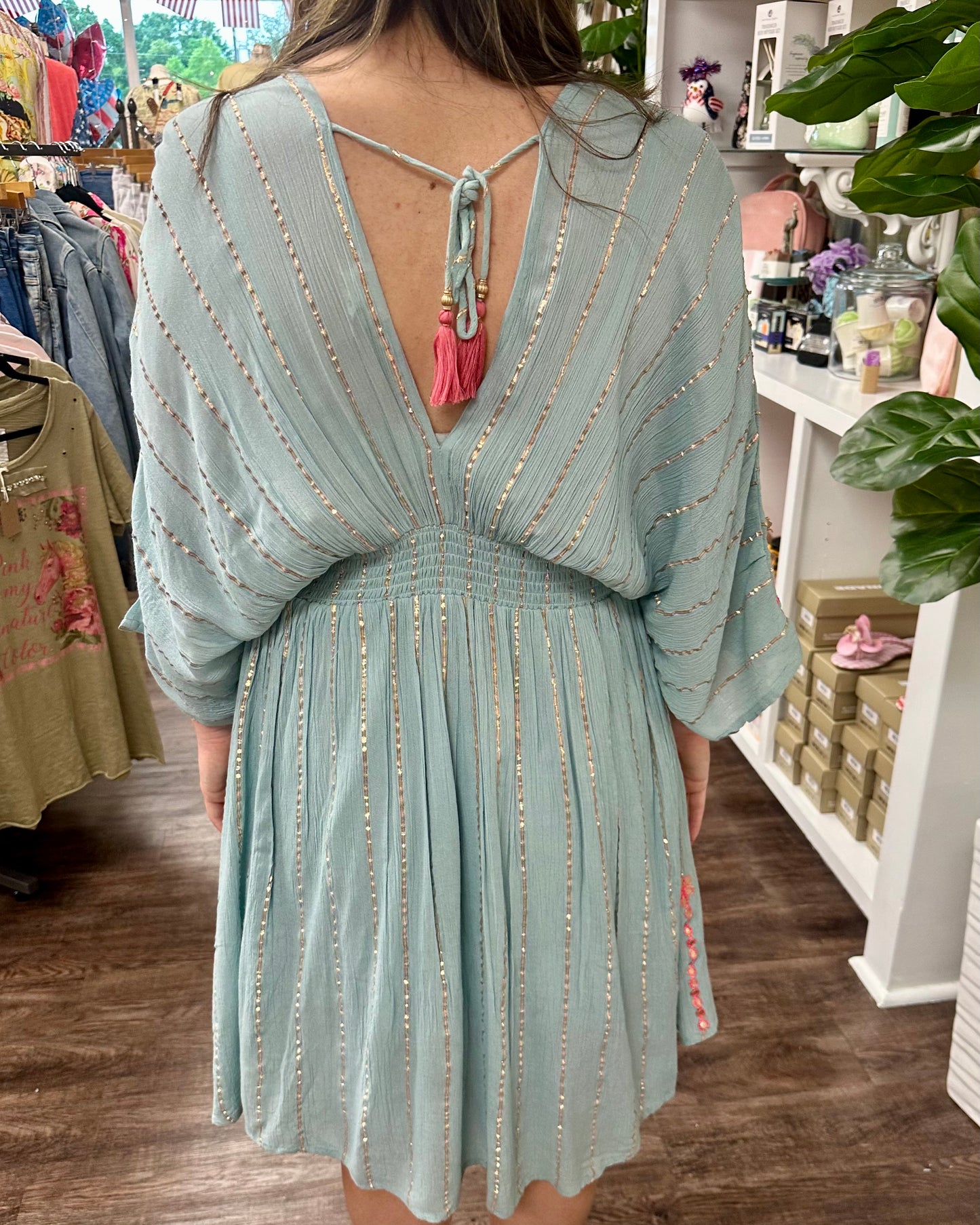 Seafoam V-neck Dress