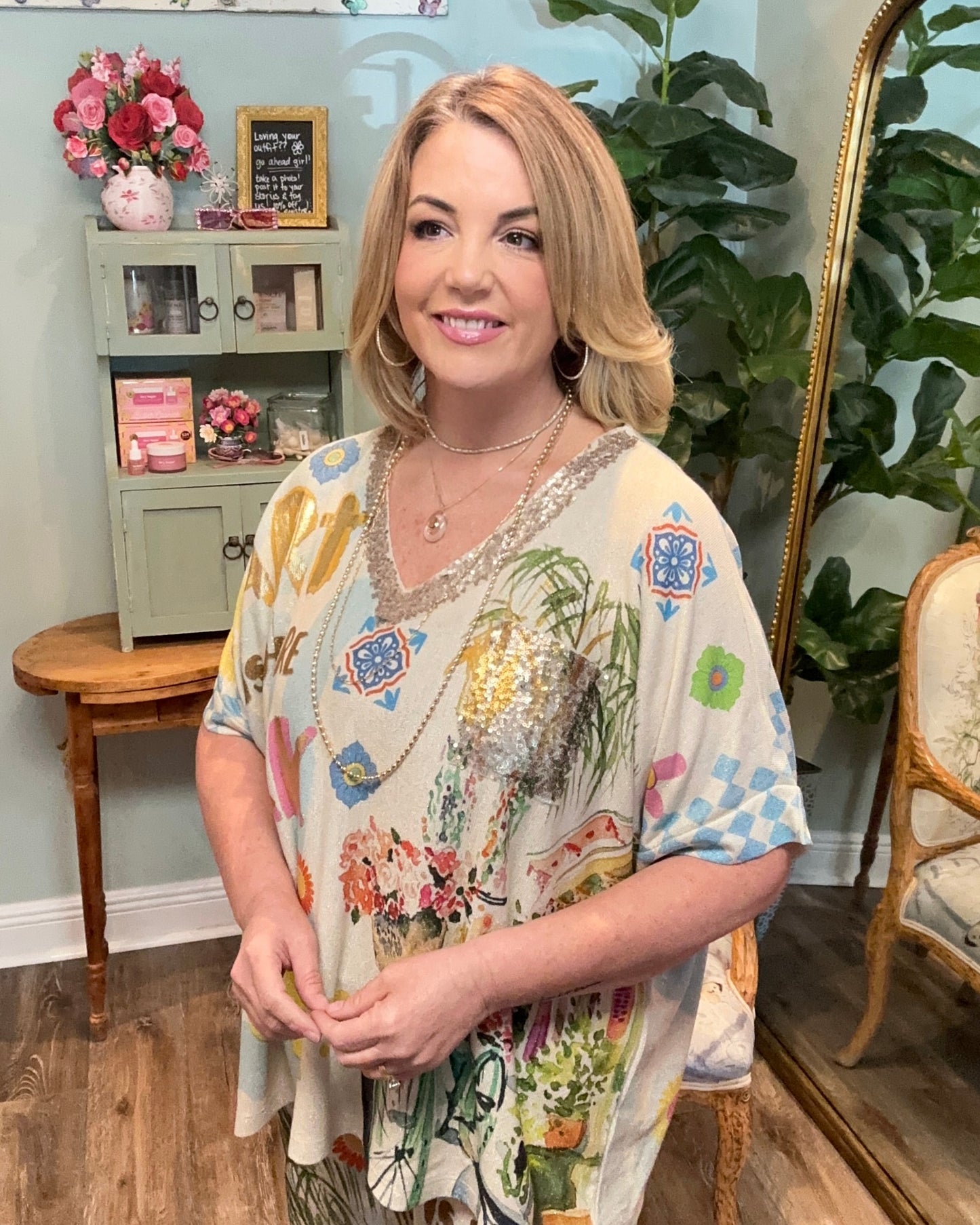 Shimmer Italian Print 2 Piece Set