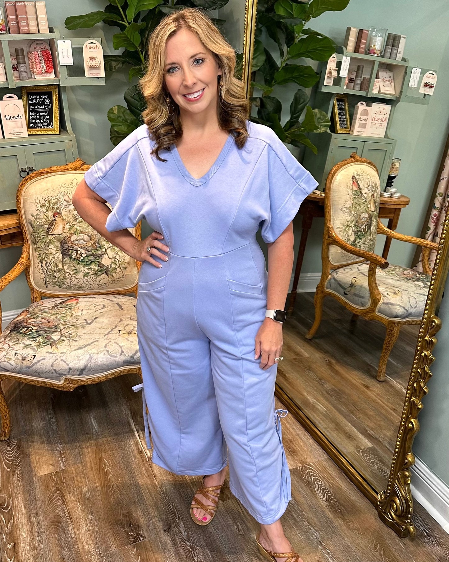 Knit Jumpsuit with Leg Tie