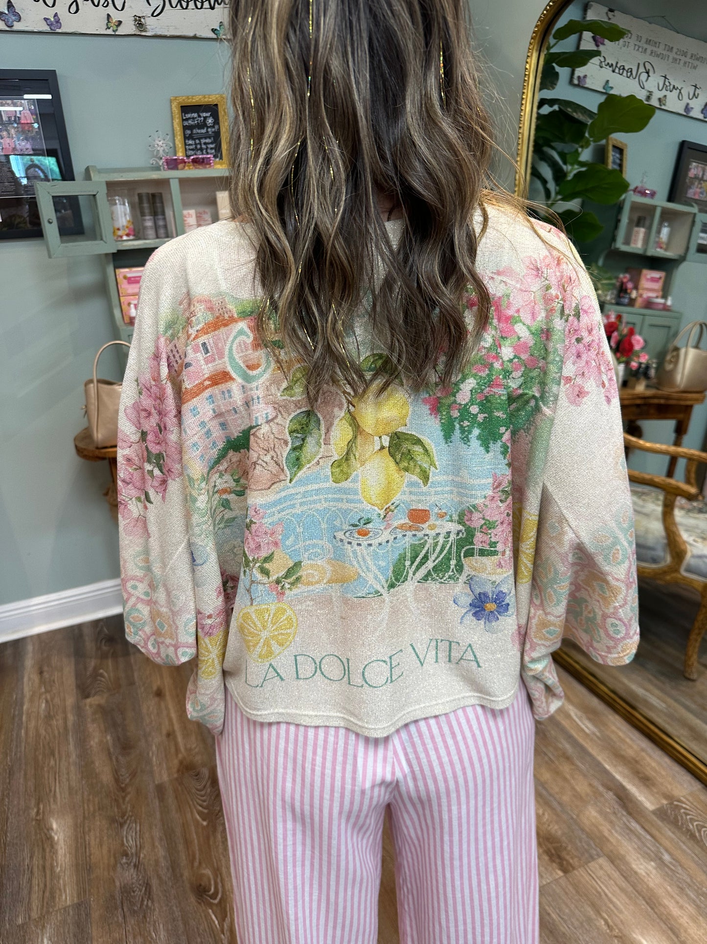 Italian Village Cropped Knit Top