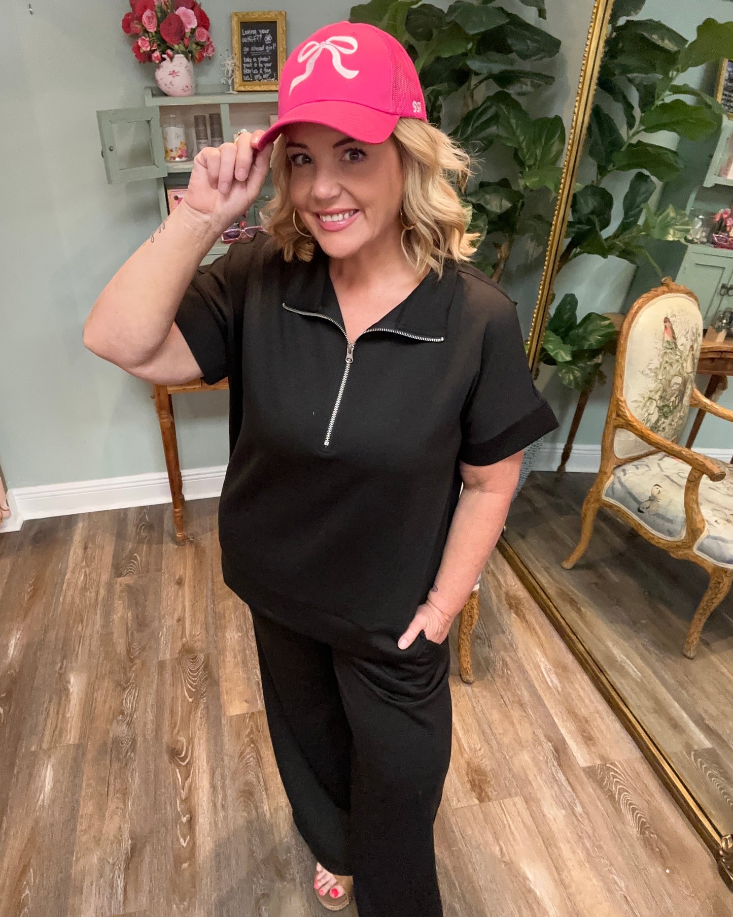 Black Top and Pant Set