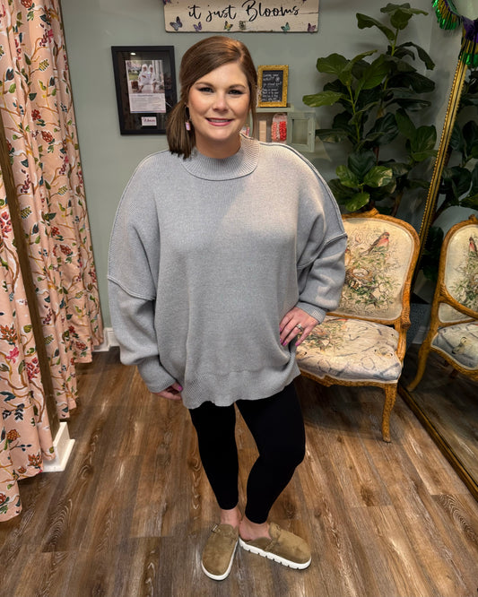 Oversized Sweater with Side Slit