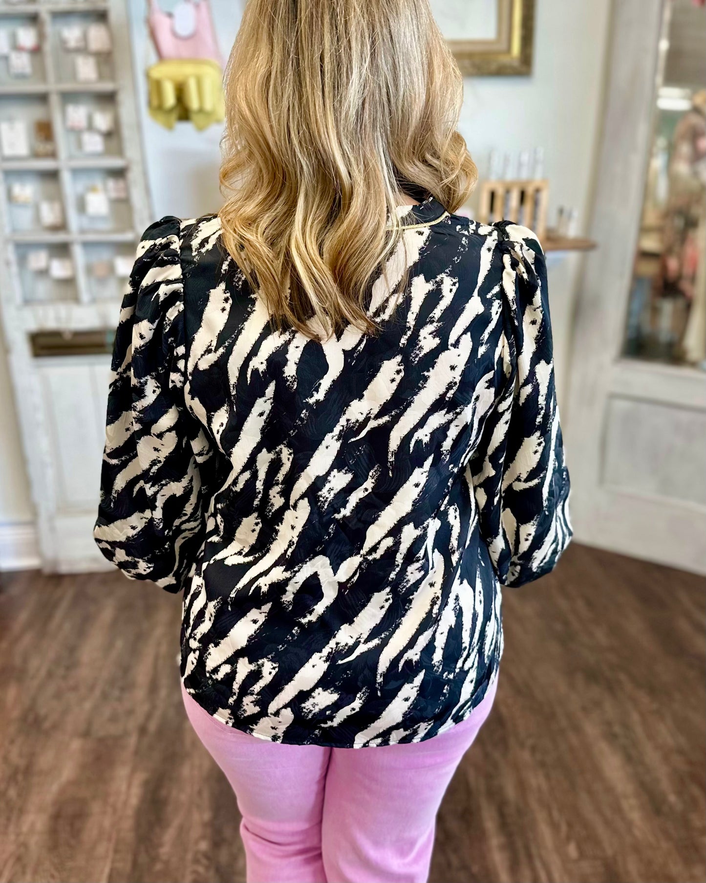 Black & White Zebra Print Blouse