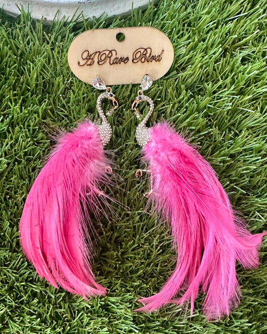 Feather Flamingo Earrings