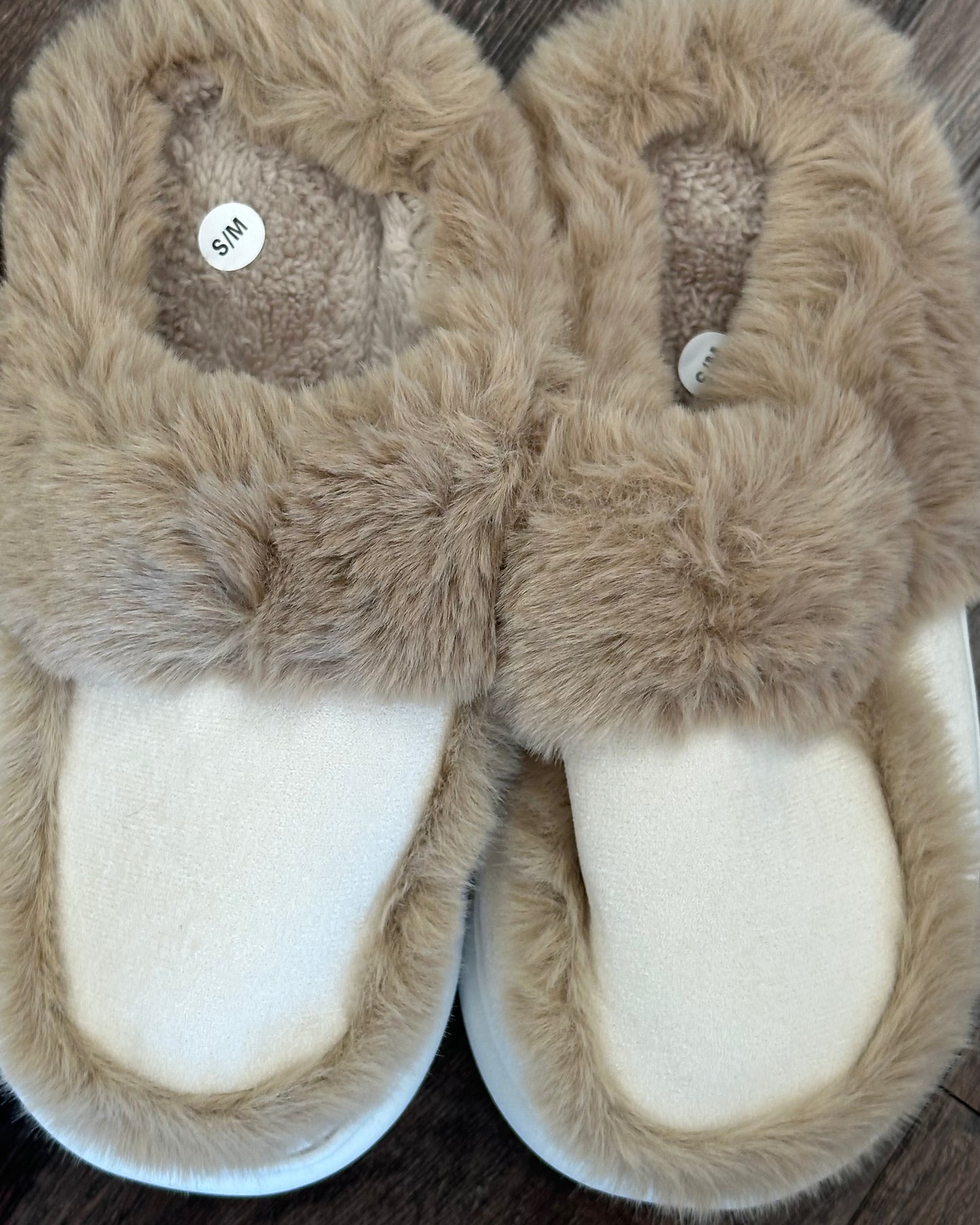 Faux Suede Fuzzy Slippers
