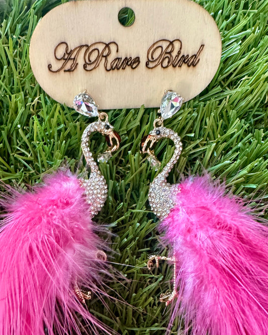 Feather Flamingo Earrings