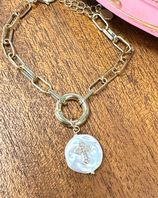 Gold Pearl Bracelet