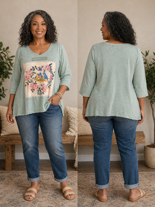 Love Birds Tattered Tunic