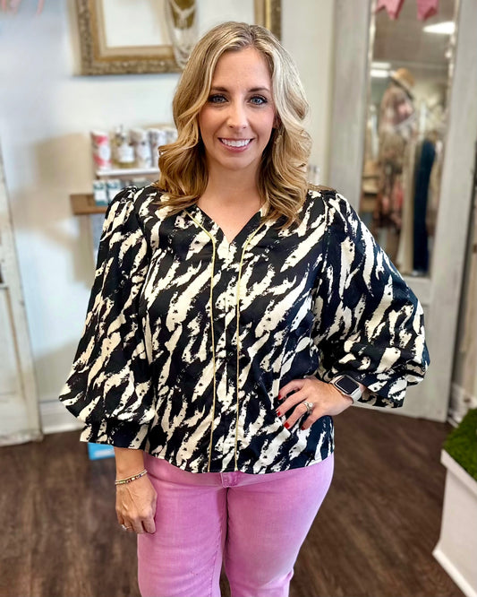Black & White Zebra Print Blouse