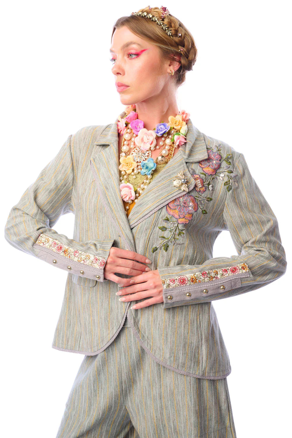 Finella Blazer - Silver/Gray