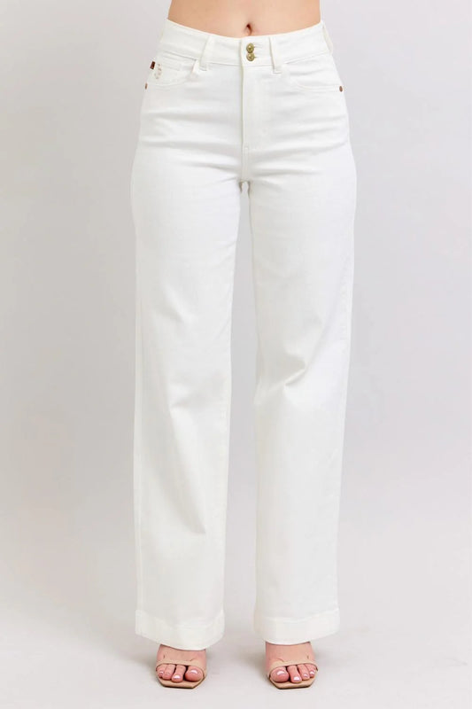 Judy Blue White Double Button Pants