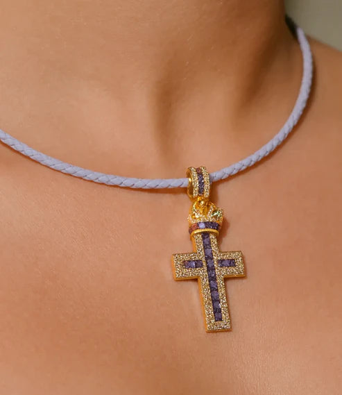 Leather Necklace with a Cross