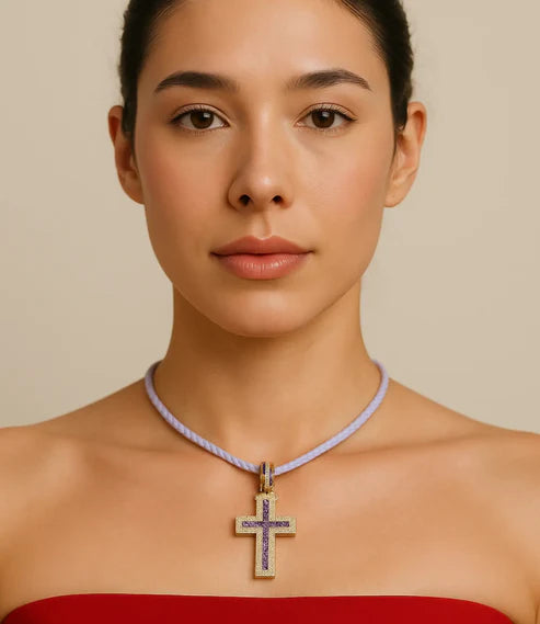 Leather Necklace with a Cross