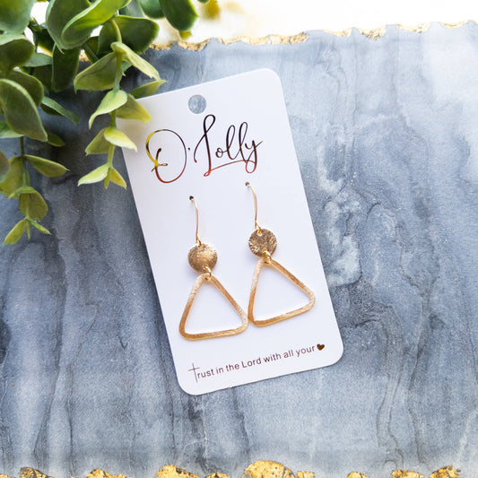 Gold Triangle Earrings