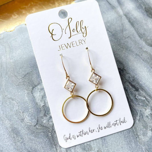 Small Diamond and Gold Hoop