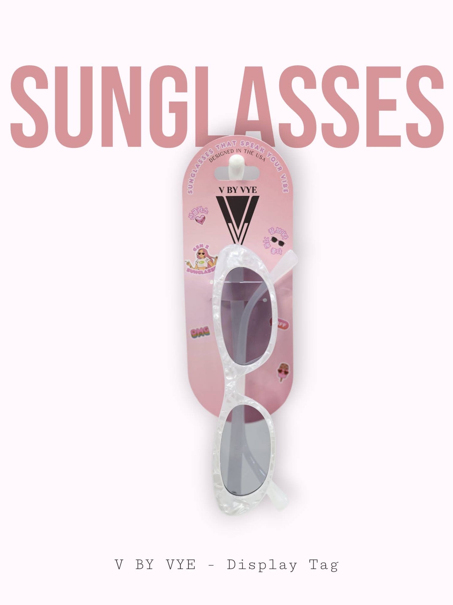 Crystal Edge Square Sunglasses in Pink