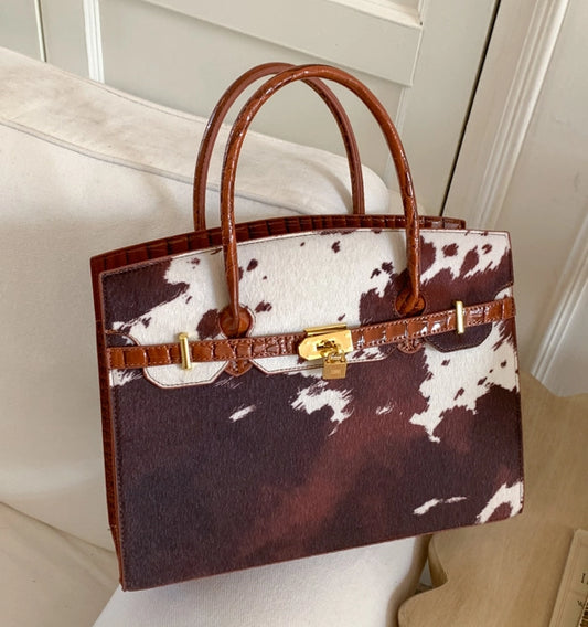 Western Cow Print Handbag