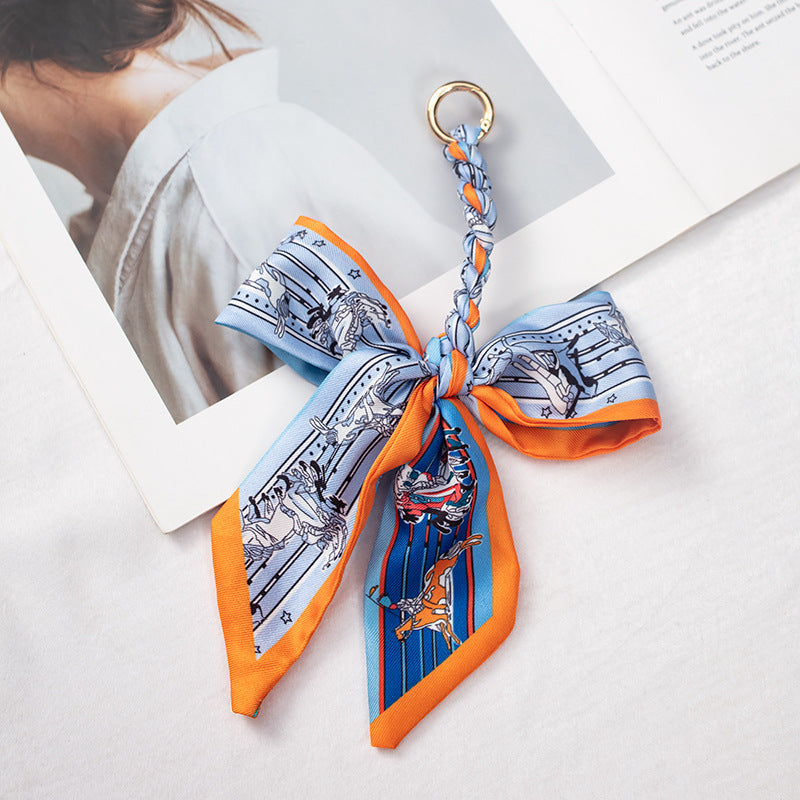 Woven Bow Scarf Bag Charm