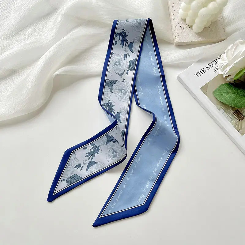 Floral Print Skinny Scarf