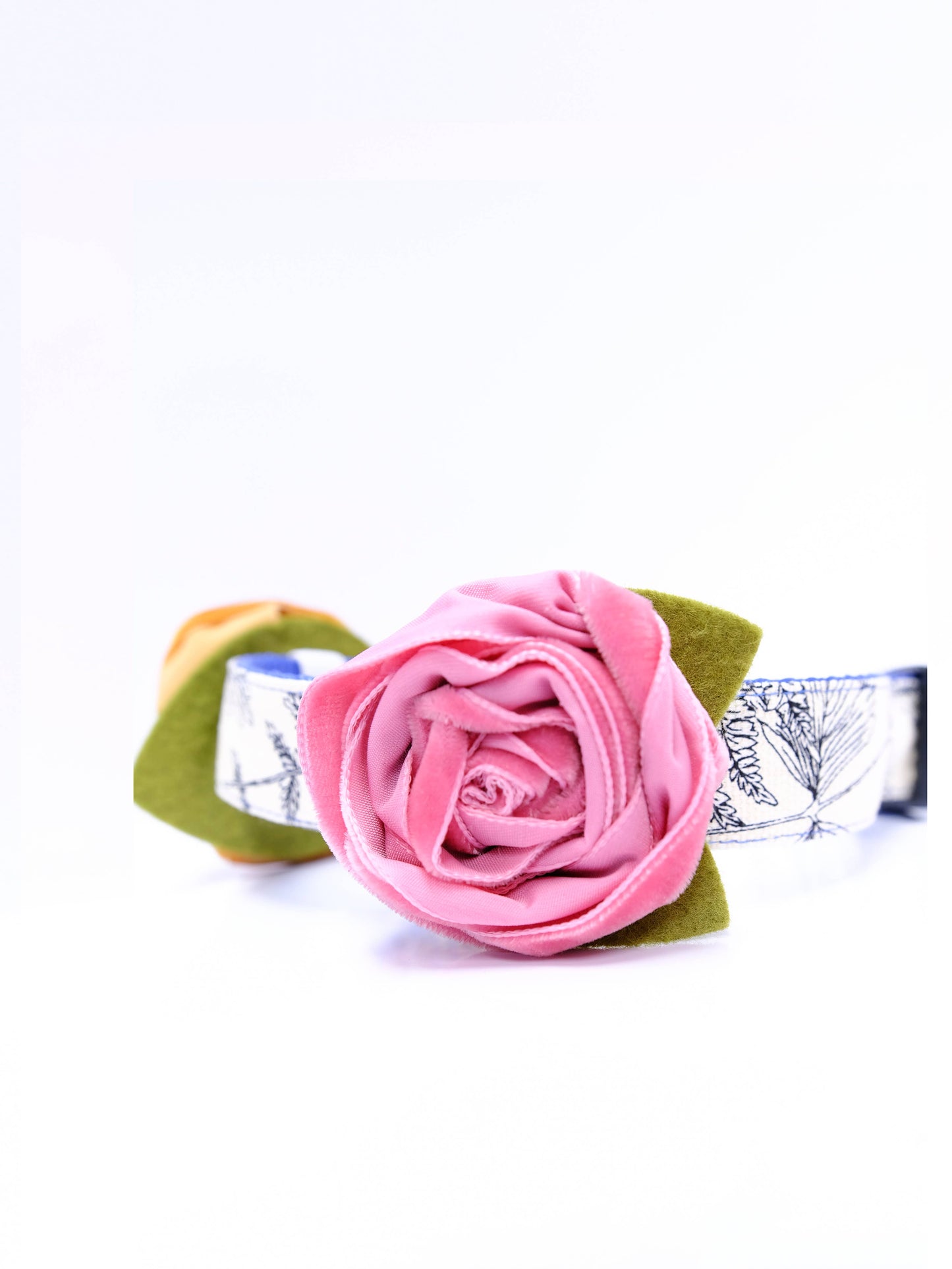 Velvet Rose Dog Collar Flower Accessory – 32 Colors!
