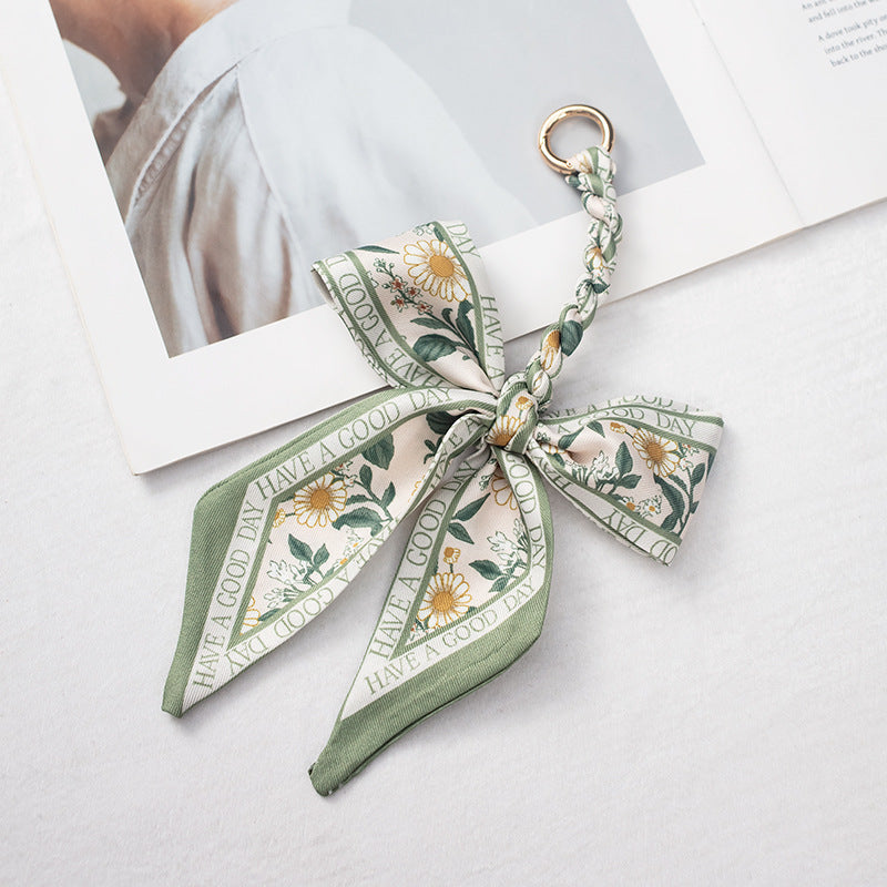 Woven Bow Scarf Bag Charm