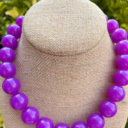 Large Purple Bauble Necklace
