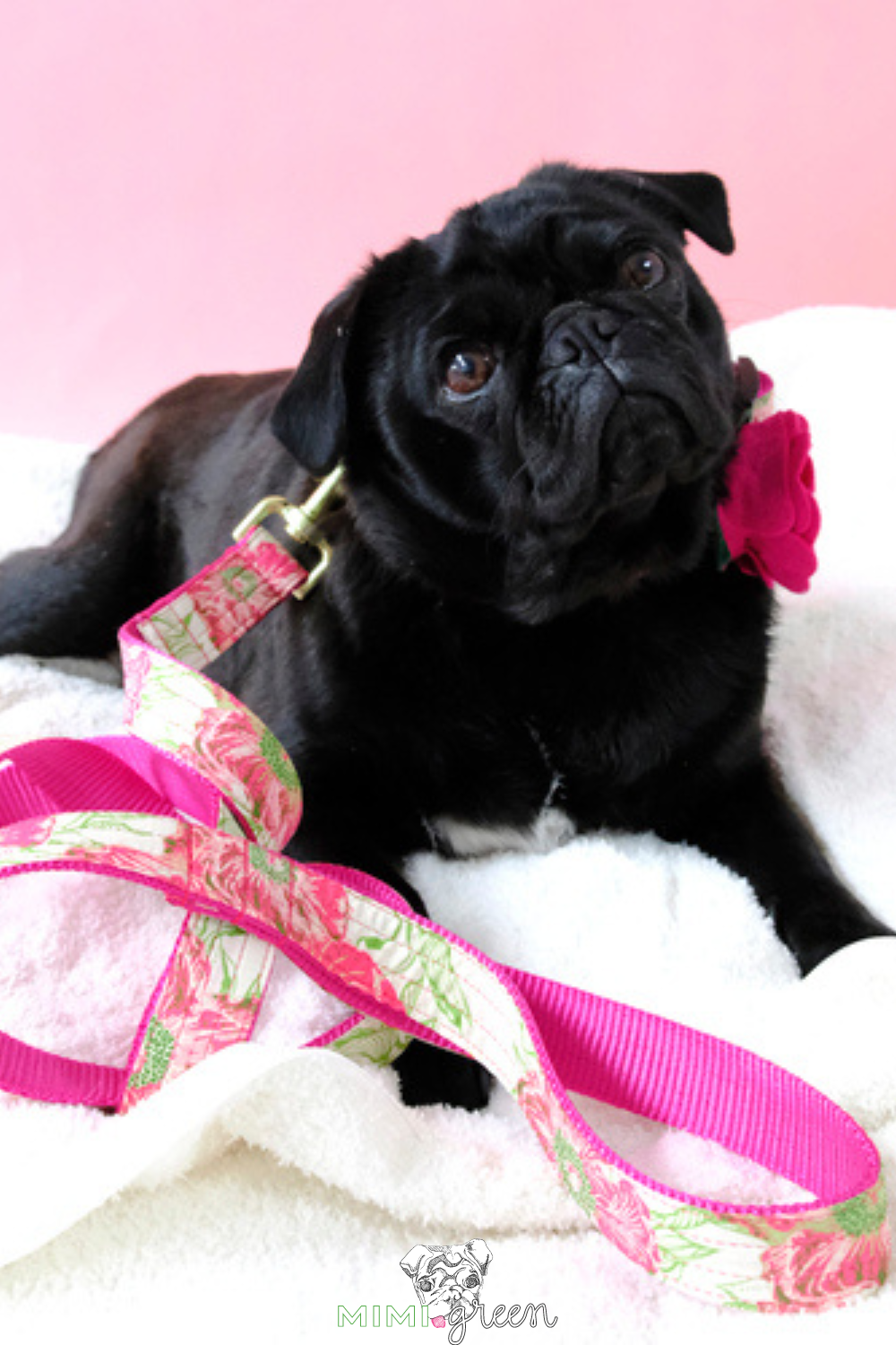 Magnolia Flower Dog Collar Accessory - Pink