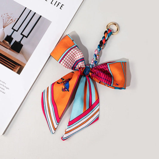 Woven Bow Scarf Bag Charm