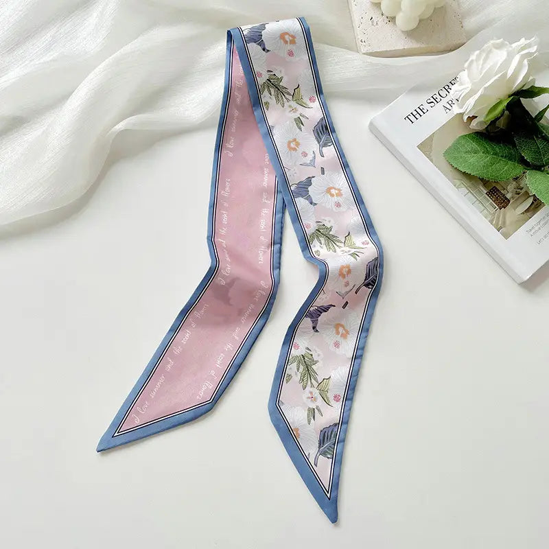 Floral Print Skinny Scarf